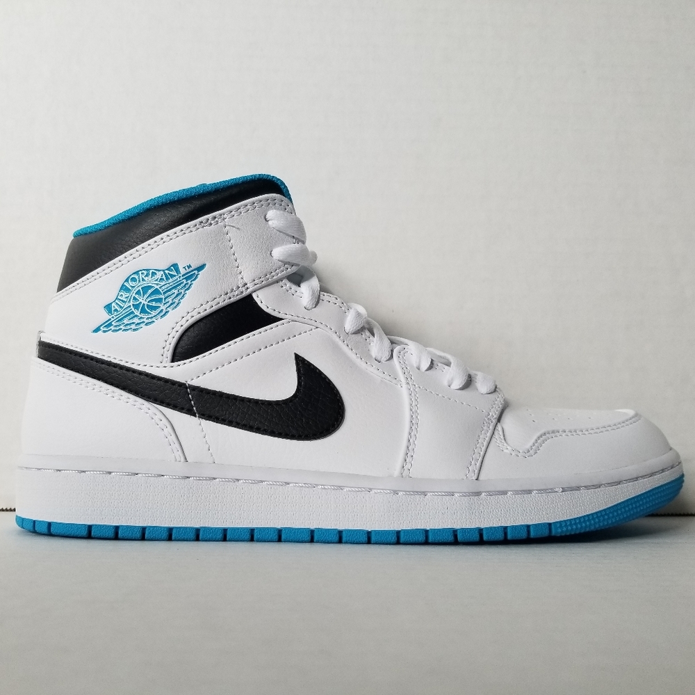 Nike Air Jordan 1 Mid White Laser Blue Men's 10